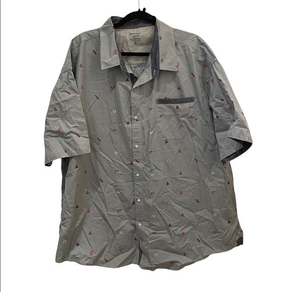Paper Denim Cloth Peached Poplin Super Soft 4x Men Short sleeve collar shirt - Picture 1 of 8